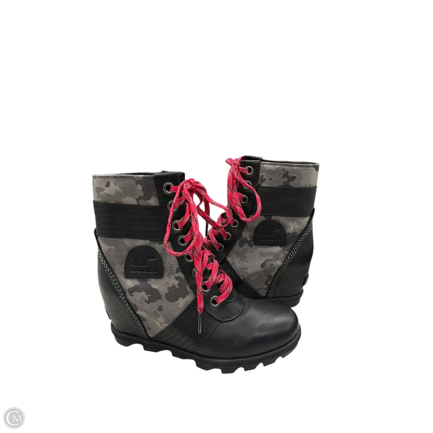 Boots Ankle Heels By Sorel In Black & Pink, Size: 8