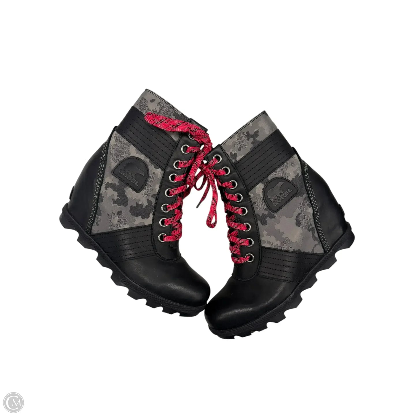 Boots Ankle Heels By Sorel In Black & Pink, Size: 8