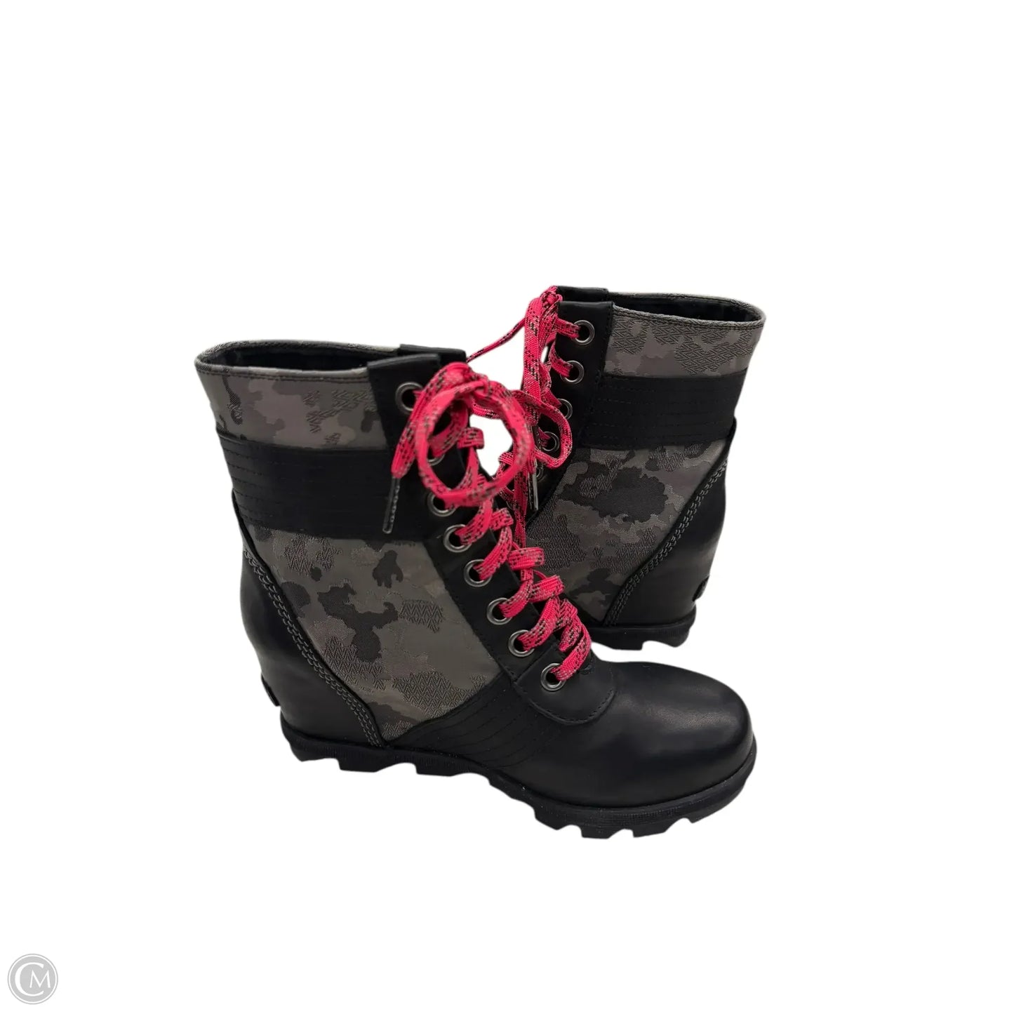 Boots Ankle Heels By Sorel In Black & Pink, Size: 8