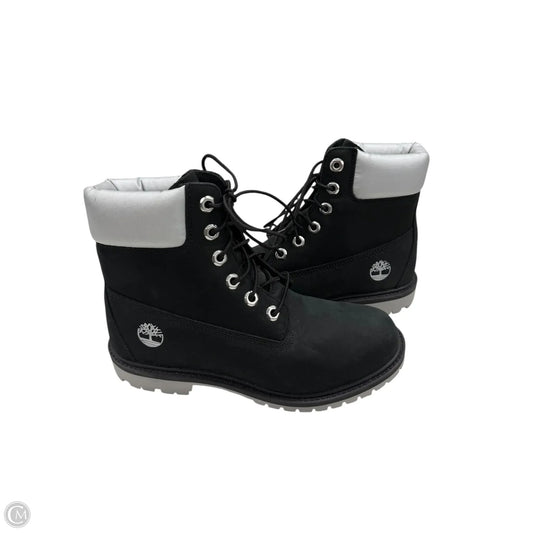 Boots Ankle Flats By Timberland In Black & Silver, Size: 8