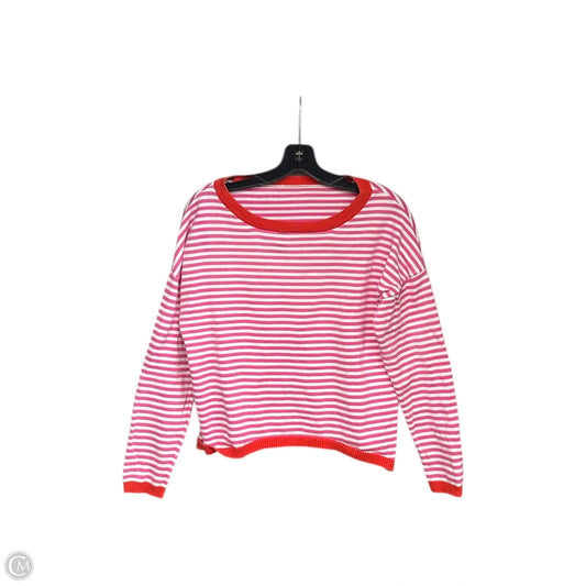 Top Long Sleeve By Clothes Mentor In Pink & White, Size: S