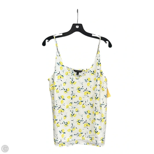 Top Sleeveless By Banana Republic In White & Yellow, Size: M