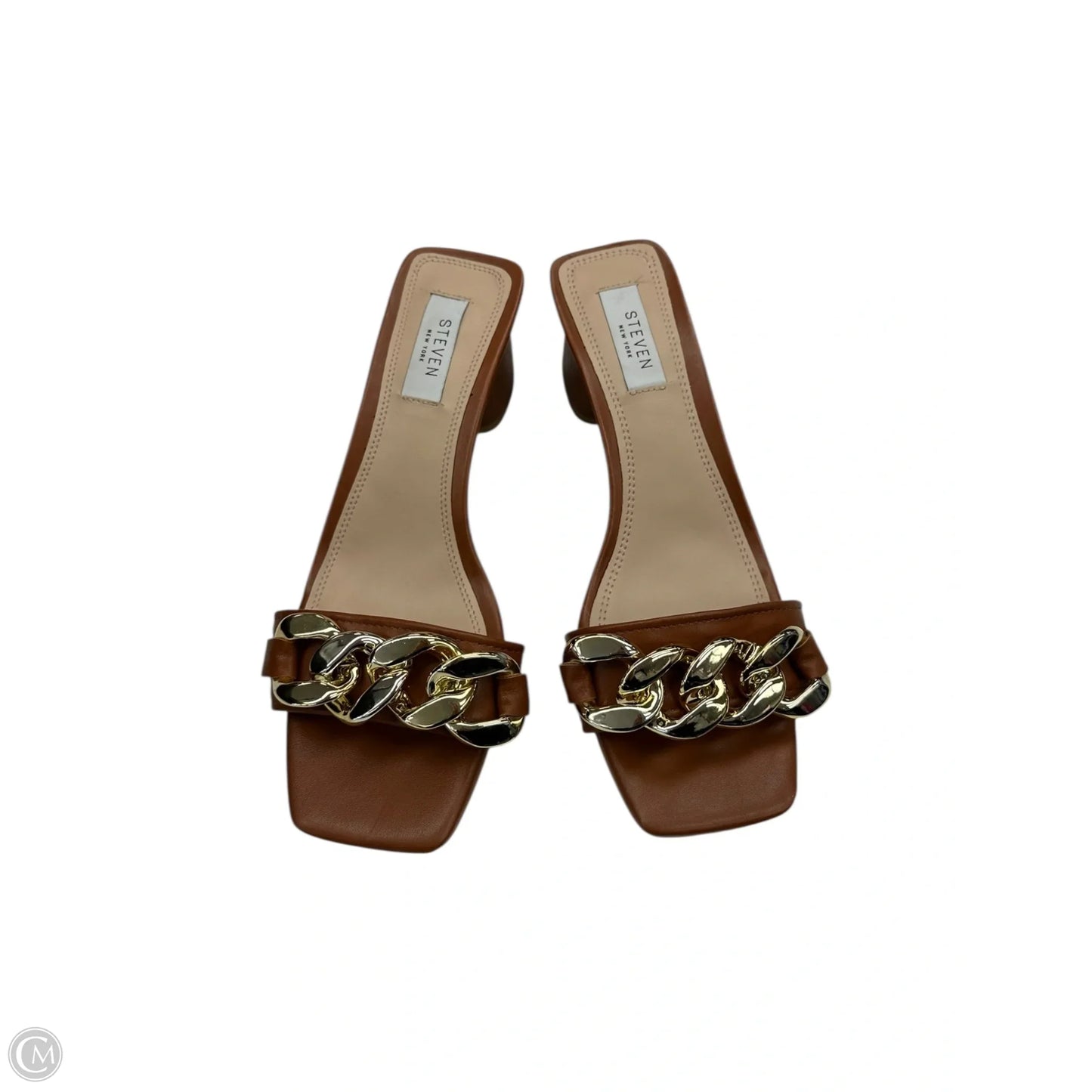 Sandals Heels Block By Clothes Mentor In Brown, Size: 8