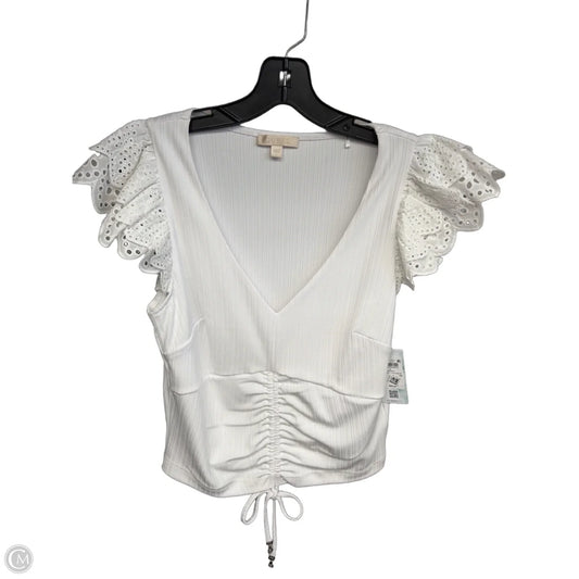 Top Short Sleeve By Guess In White, Size: L