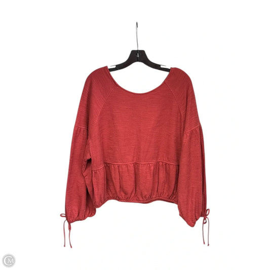 Top Long Sleeve By Aerie In Red, Size: L