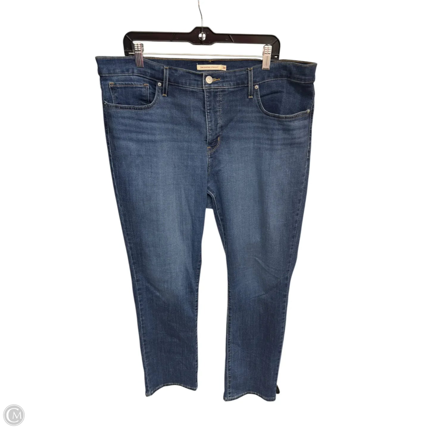 Jeans Straight By Levis In Blue Denim, Size: 18