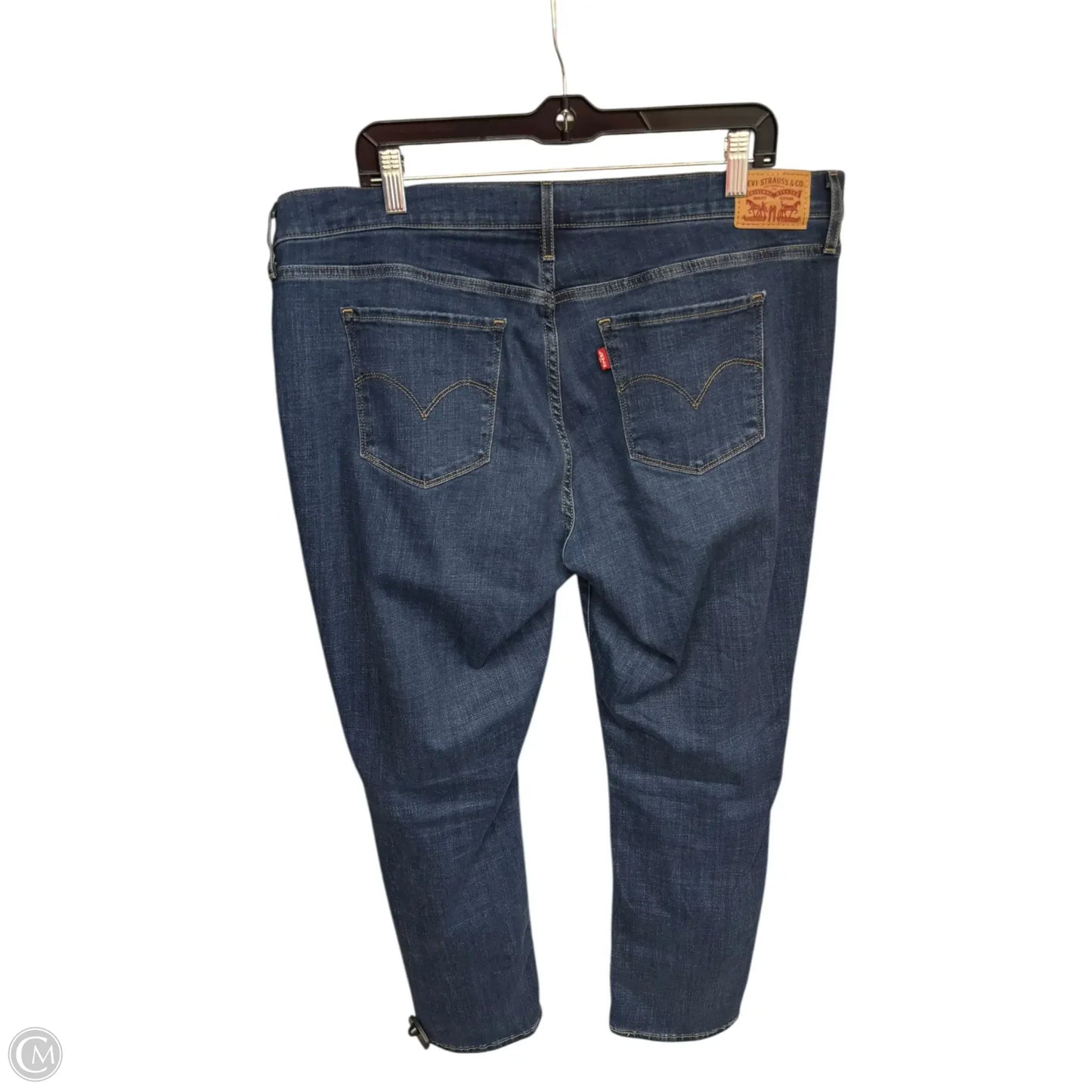 Jeans Straight By Levis In Blue Denim, Size: 18