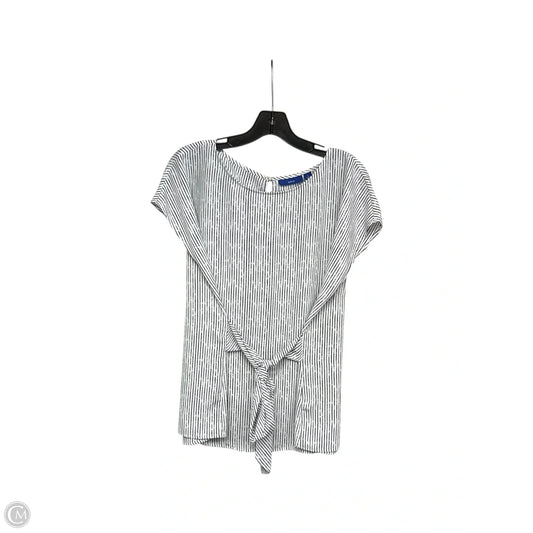 Top Short Sleeve By Apt 9 In Black & White, Size: L