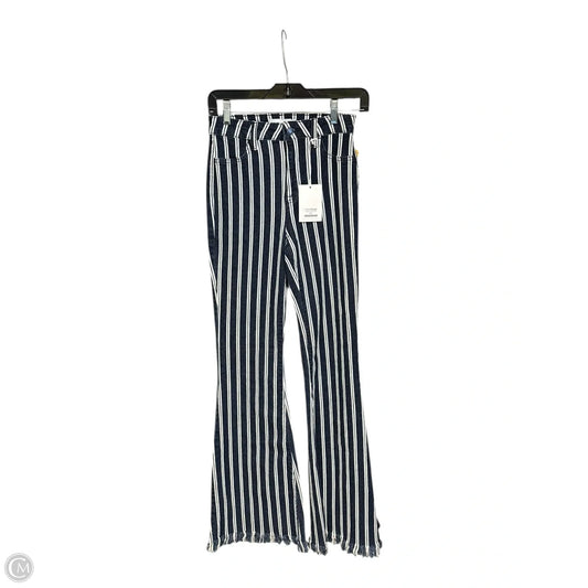 Jeans Flared By Cello In Blue & White, Size: 0