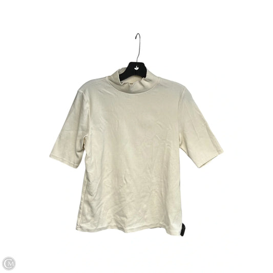 Top Short Sleeve By Lands End In Cream, Size: M