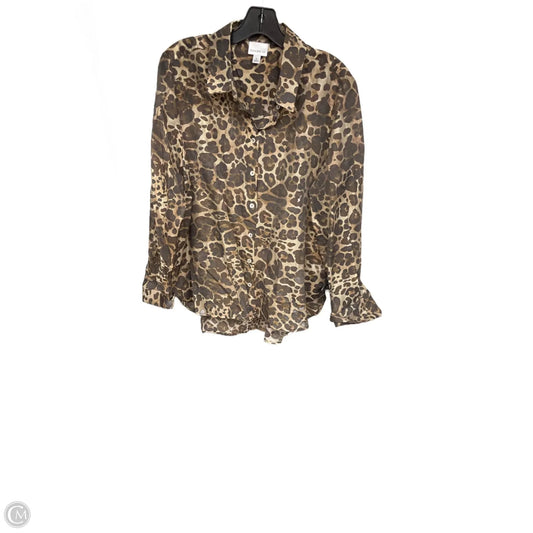 Top Long Sleeve By Bailey 44 In Animal Print, Size: L