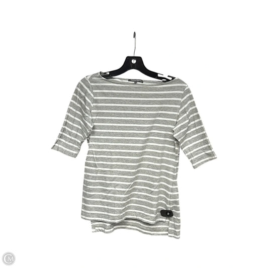 Top Short Sleeve By Michael Stars In Grey & White, Size: M