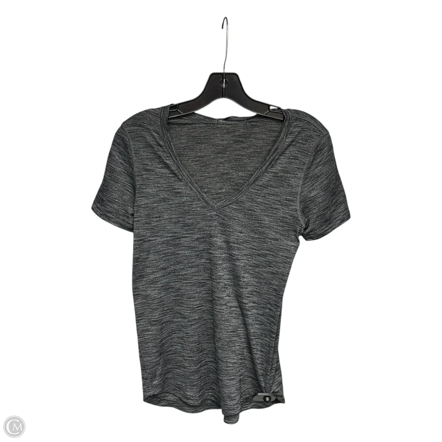 Athletic Top Short Sleeve By Lululemon In Grey, Size: S