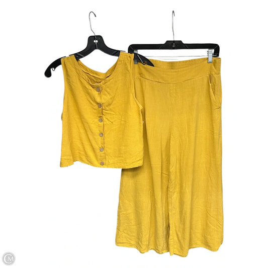 Pants Set 2pc By Clothes Mentor In Yellow, Size: M