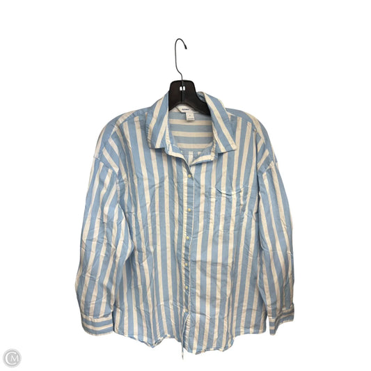 Top Long Sleeve By Old Navy In Blue & White, Size: S