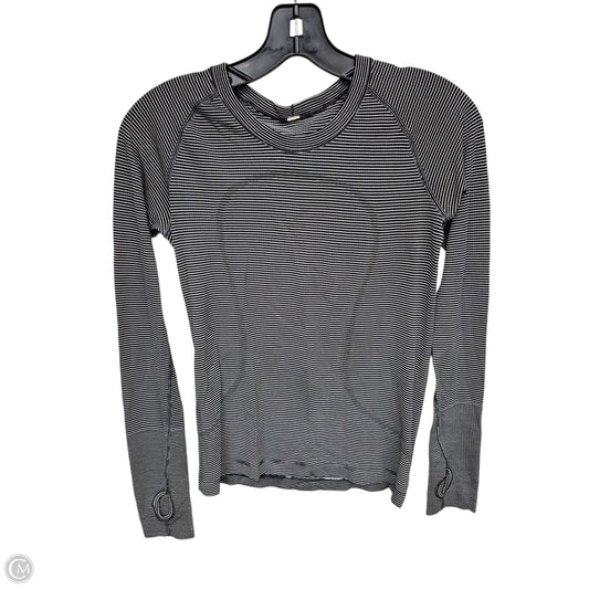 Athletic Top Long Sleeve Crewneck By Lululemon In Black & White, Size: S