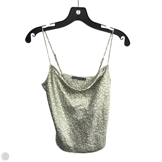 Top Sleeveless By Abercrombie And Fitch In Green & White, Size: S