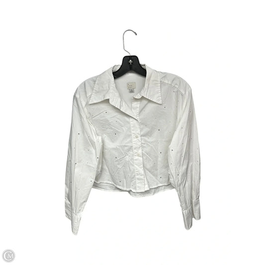 Top Long Sleeve By A New Day In White, Size: S