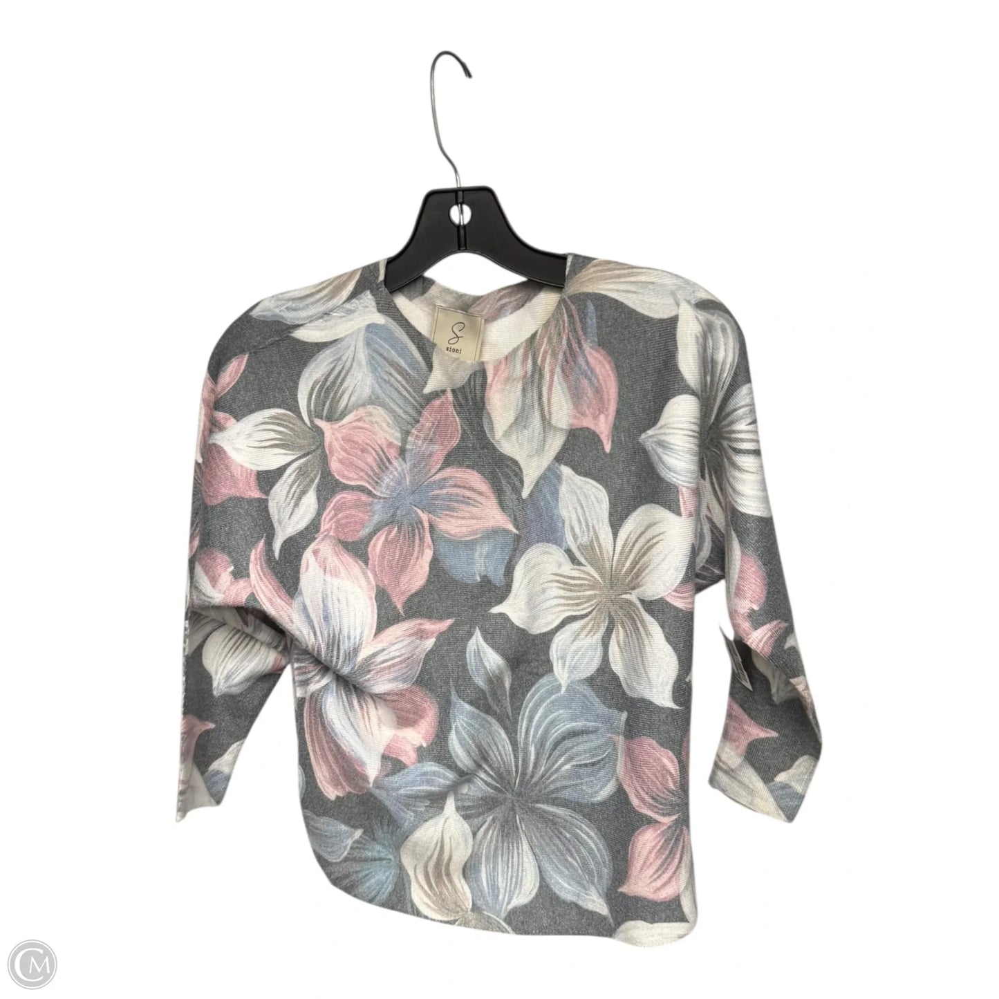 Top 3/4 Sleeve By Sioni In Floral Print, Size: Xs