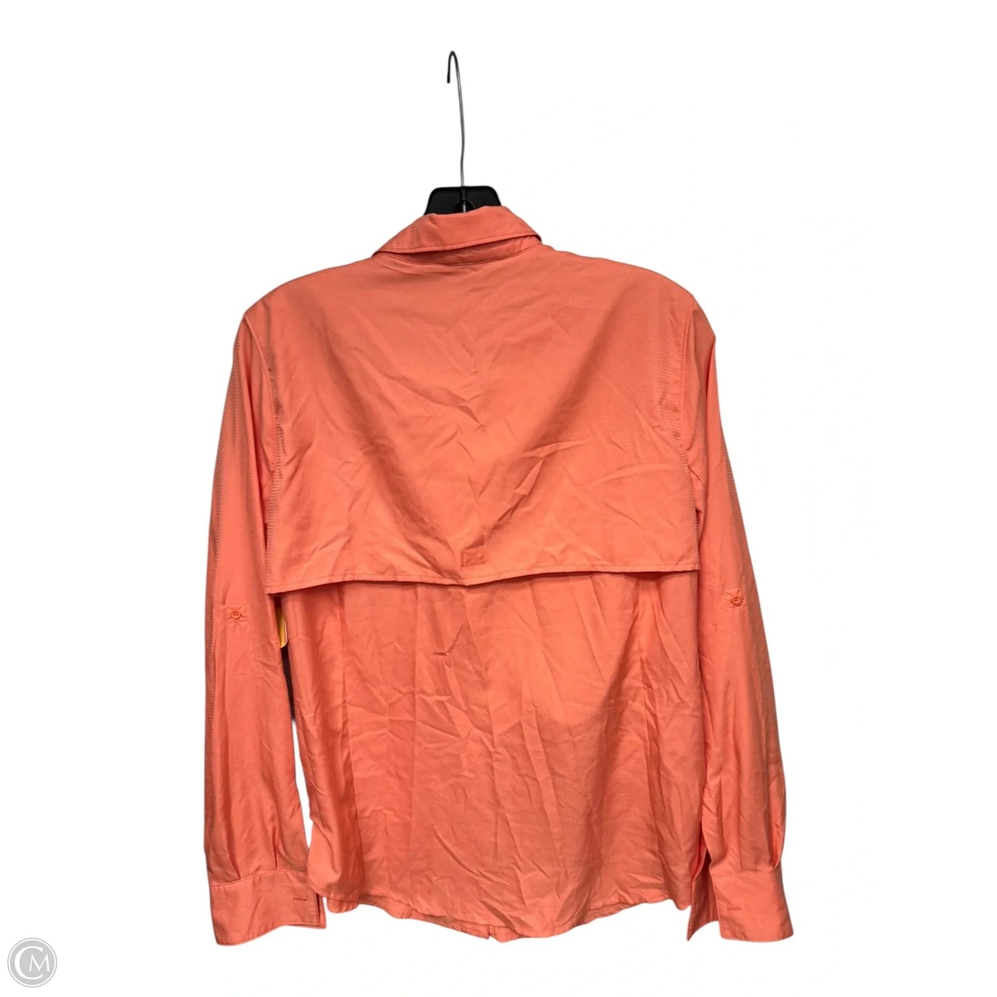 Athletic Top Long Sleeve Collar By Eddie Bauer In Orange, Size: M