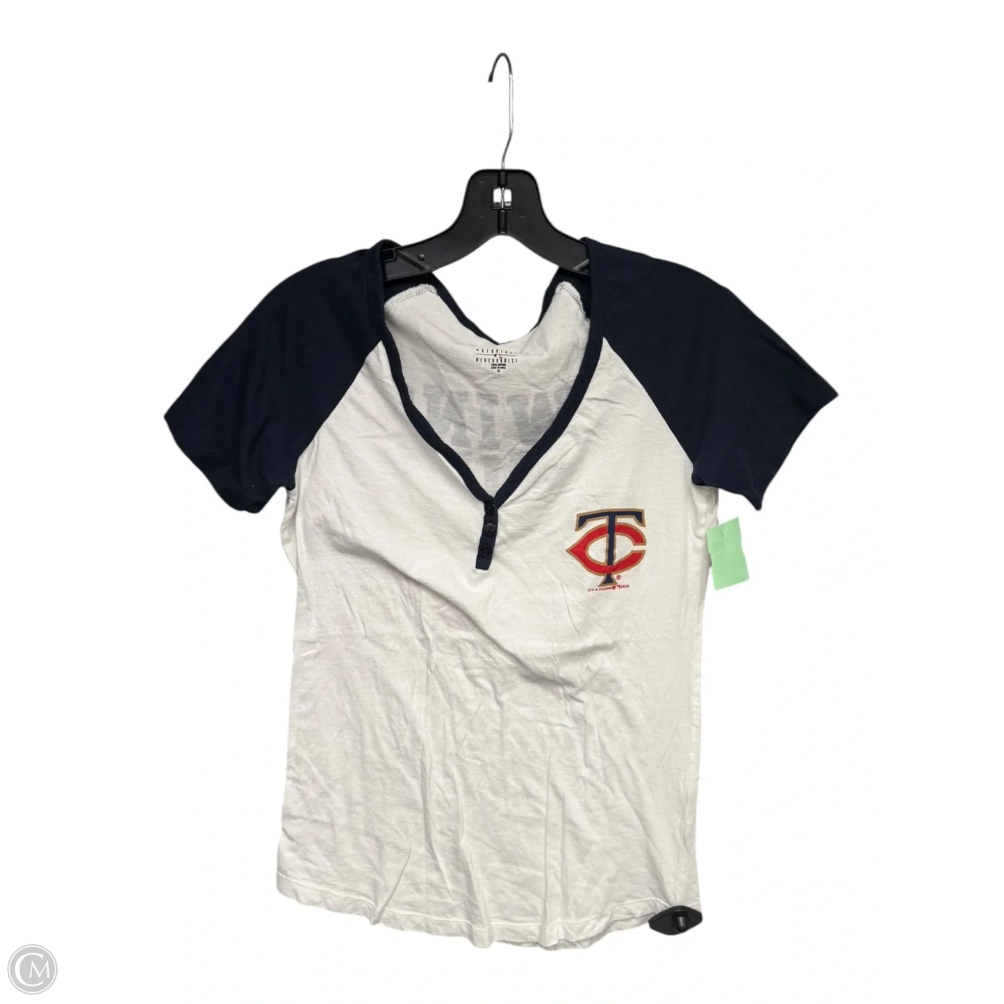 Top Short Sleeve By New Era In Blue & White, Size: Xs