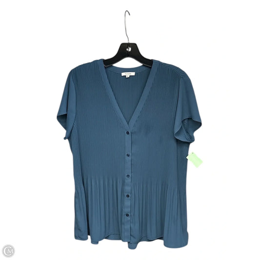 Top Short Sleeve By Pleione In Blue, Size: L