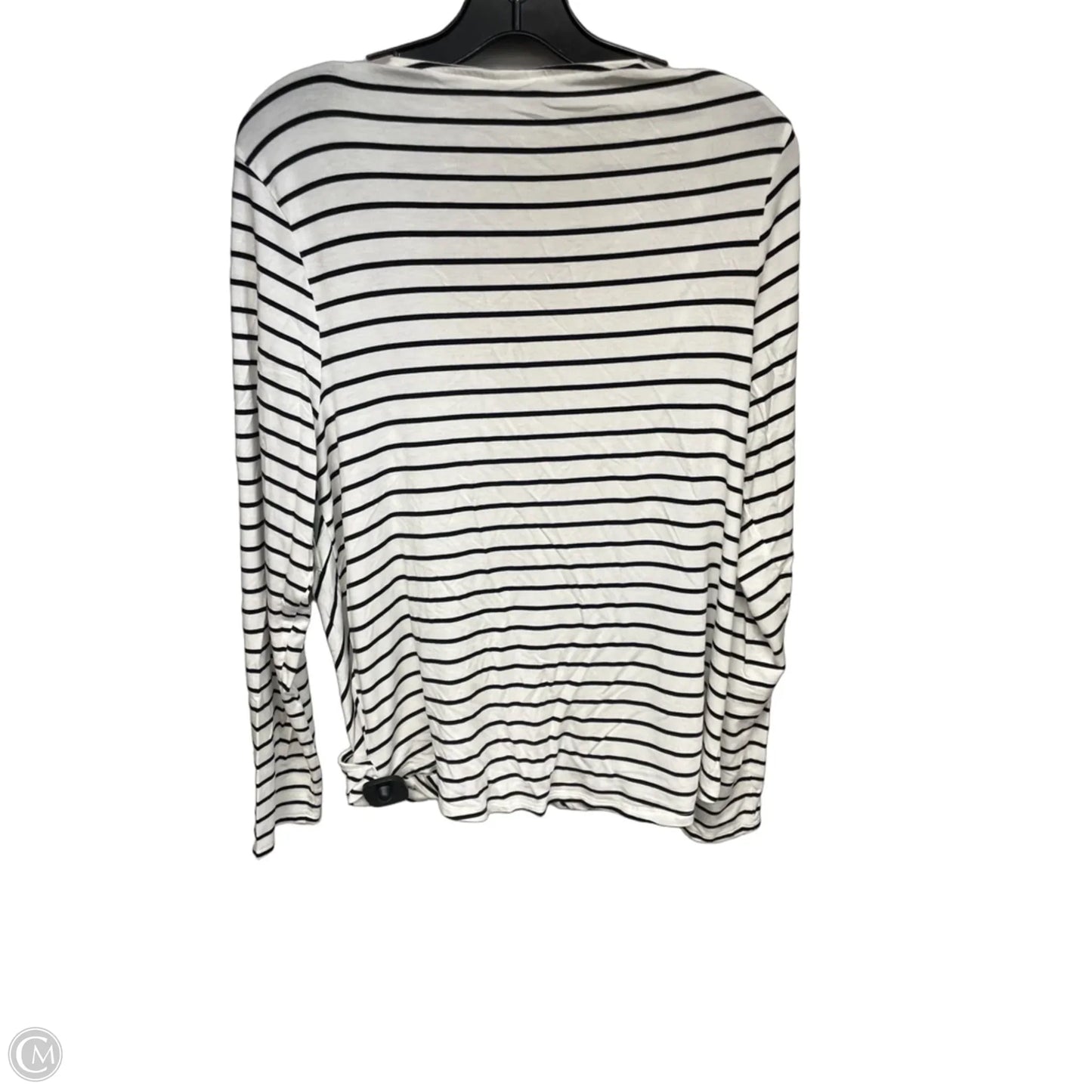 Top Long Sleeve By Ava & Viv In Black & White, Size: 1x