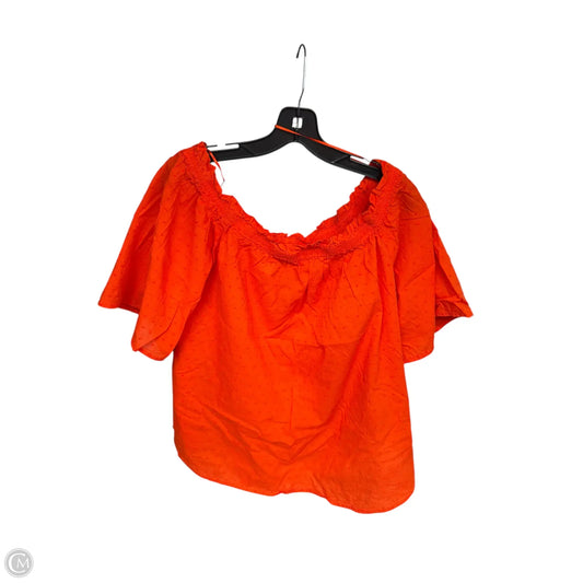 Top Short Sleeve By H&m In Orange, Size: 12