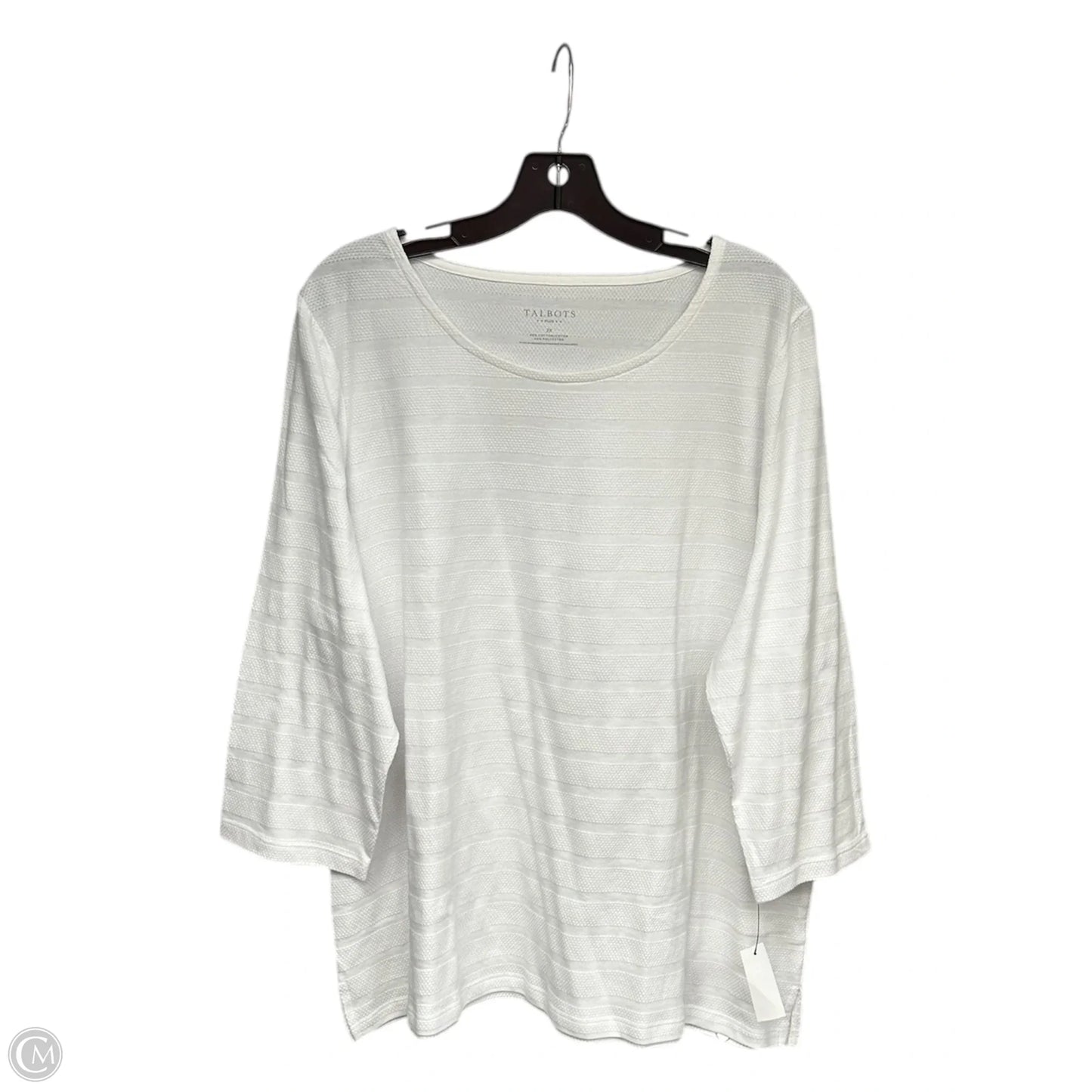 Top 3/4 Sleeve By Talbots In White, Size: 2x