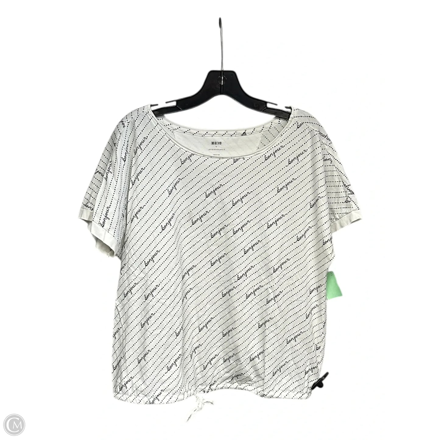 Top Short Sleeve By Maeve In Black & White, Size: M