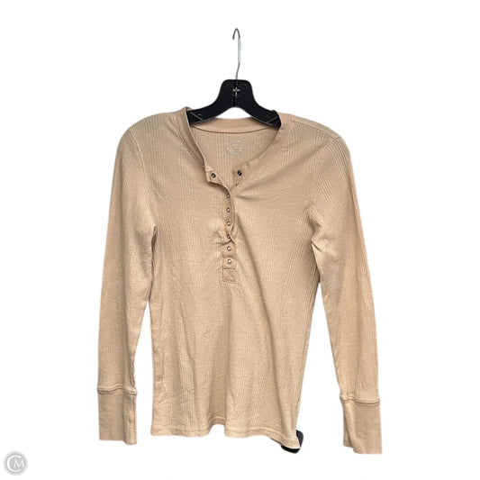 Top Long Sleeve By Aerie In Tan, Size: S