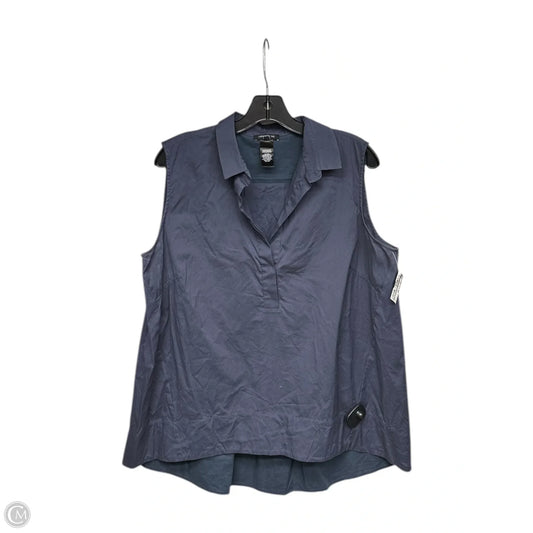 Top Sleeveless Designer By Lafayette 148 In Blue, Size: L