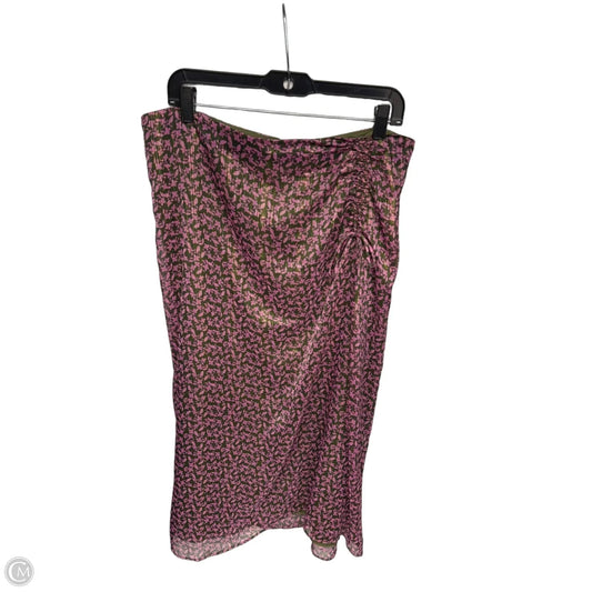 Skirt Maxi By Loft In Green & Purple, Size: 14