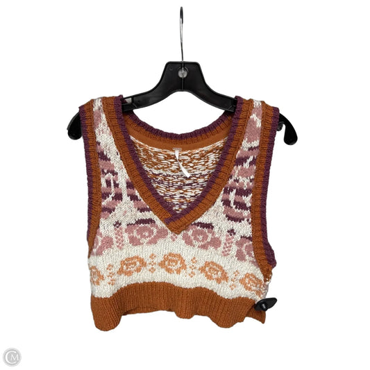 Vest Sweater By Free People In Orange, Size: S