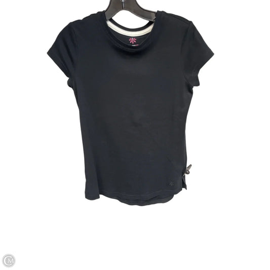 Top Short Sleeve Basic By Isaac Mizrahi Live Qvc In Black, Size: Xxs