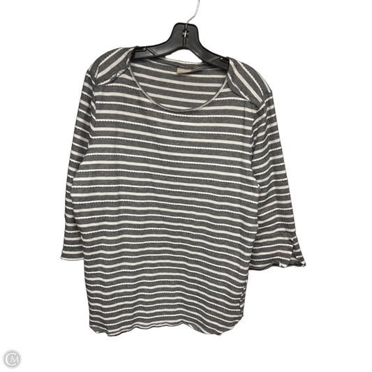 Top 3/4 Sleeve By Chicos In Black & White, Size: Xl