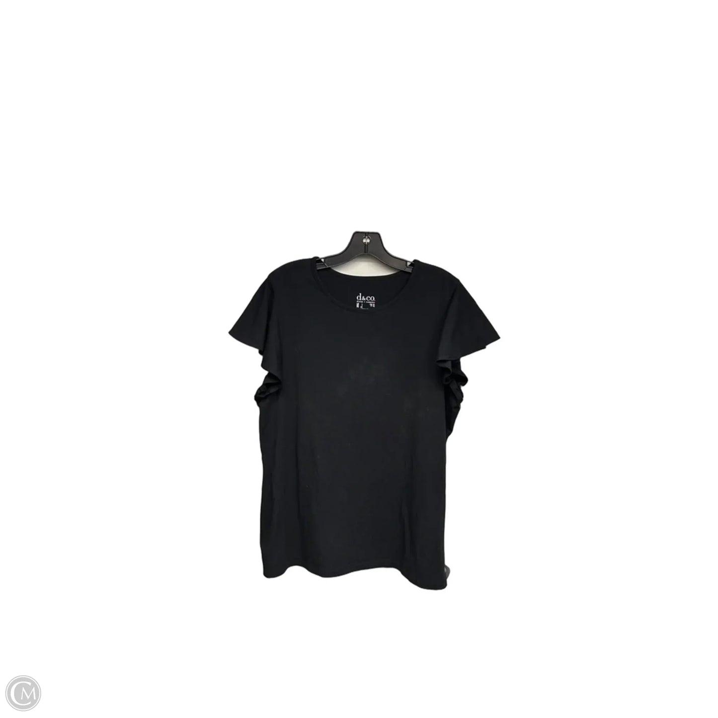Top Short Sleeve By D&co. In Black, Size: L