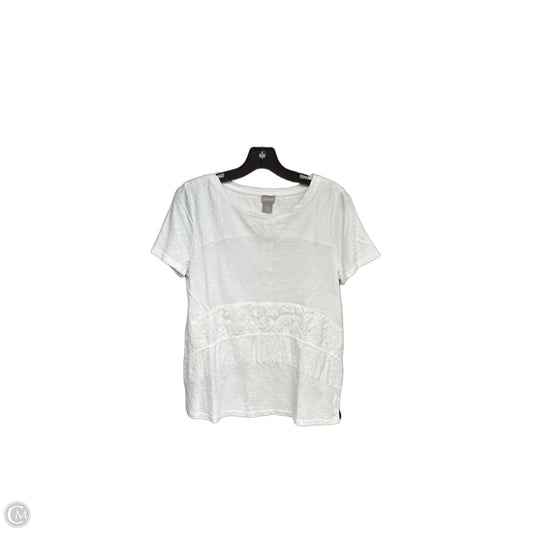 Top Short Sleeve By Chicos In White, Size: S
