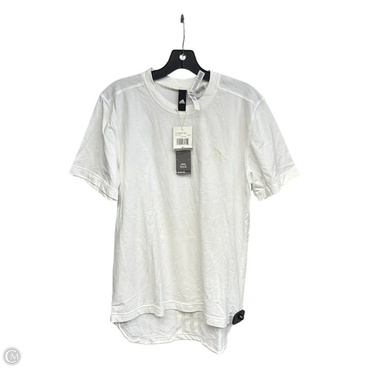 Athletic Top Short Sleeve By Adidas In White, Size: M