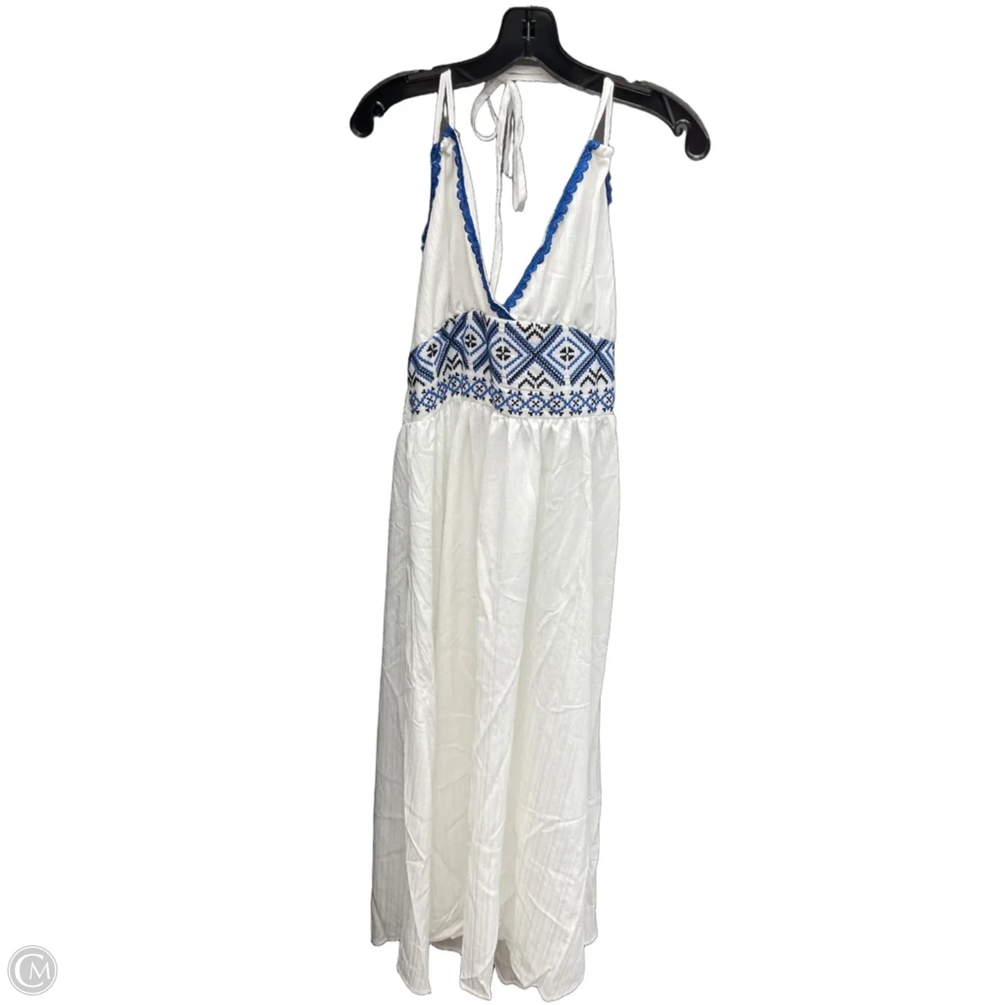 Dress Casual Maxi By Clothes Mentor In Blue & White, Size: Xl