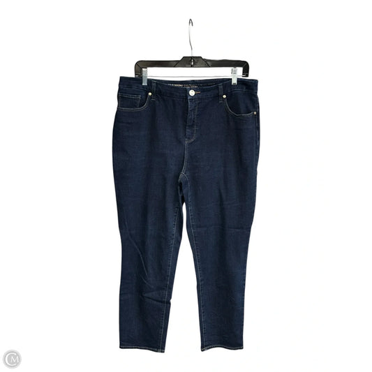 Jeans Straight By Chicos In Blue Denim, Size: 12