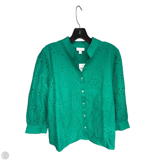 Top Long Sleeve By J. Jill In Green, Size: M