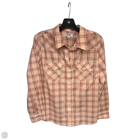 Top Long Sleeve By Wrangler In Orange, Size: M