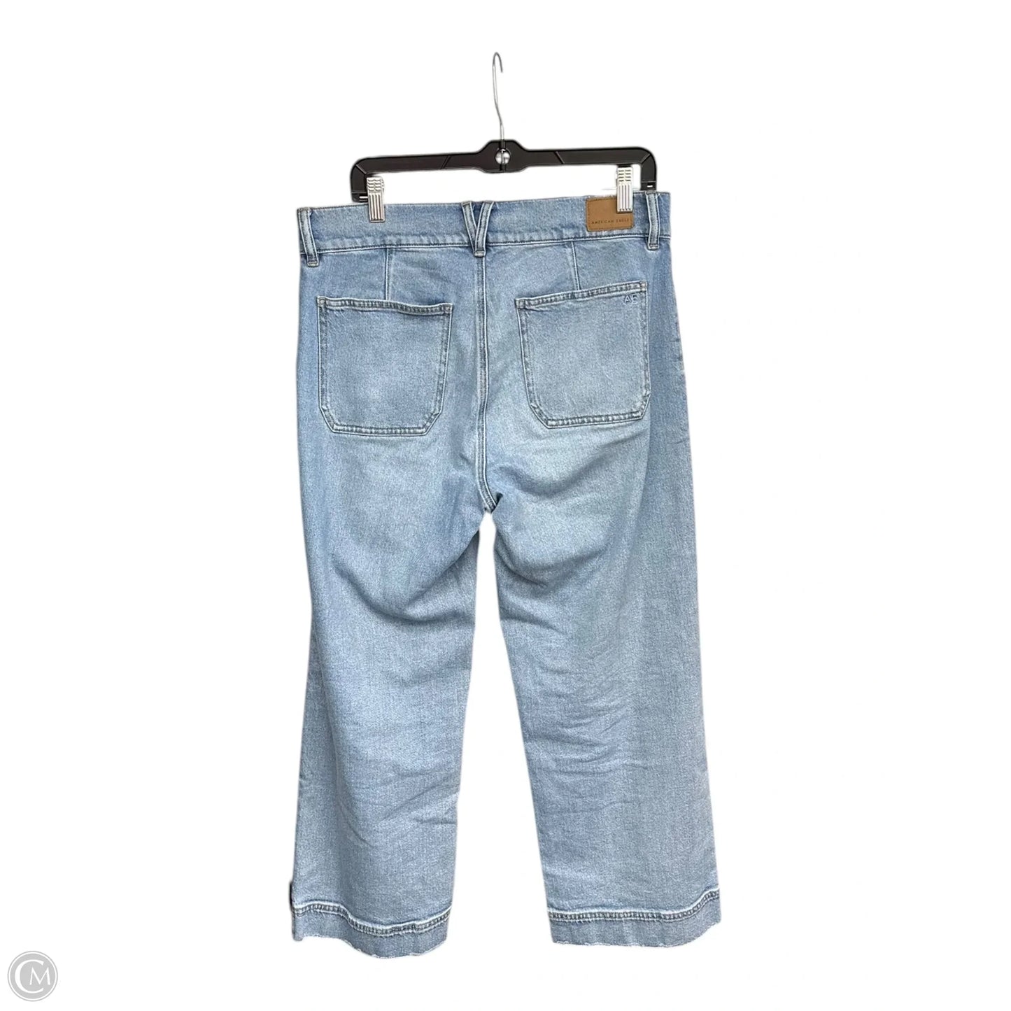 Jeans Cropped By American Eagle In Blue Denim, Size: 10