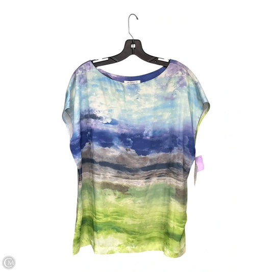 Top Short Sleeve By Liz Claiborne In Blue & Green, Size: Xlp