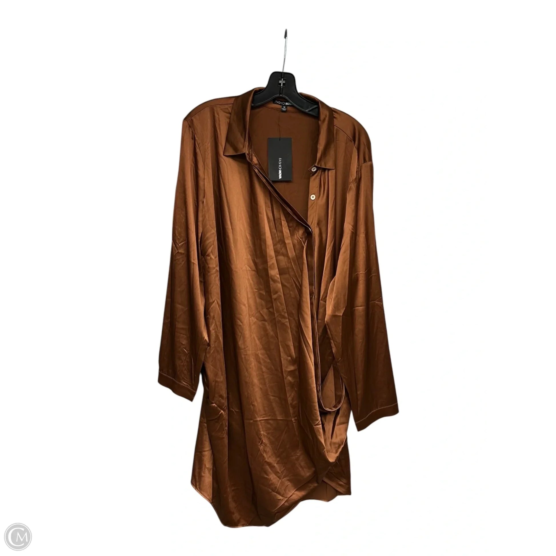 Dress Casual Short By Fashion Nova In Brown, Size: 3x