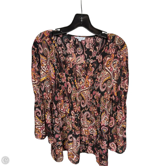 Top Long Sleeve By Clothes Mentor In Paisley Print, Size: L