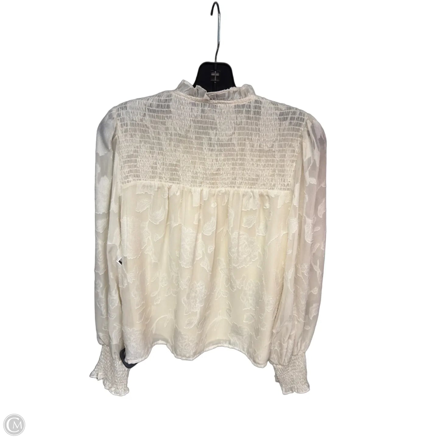 Top Long Sleeve By Evereve In Cream, Size: S