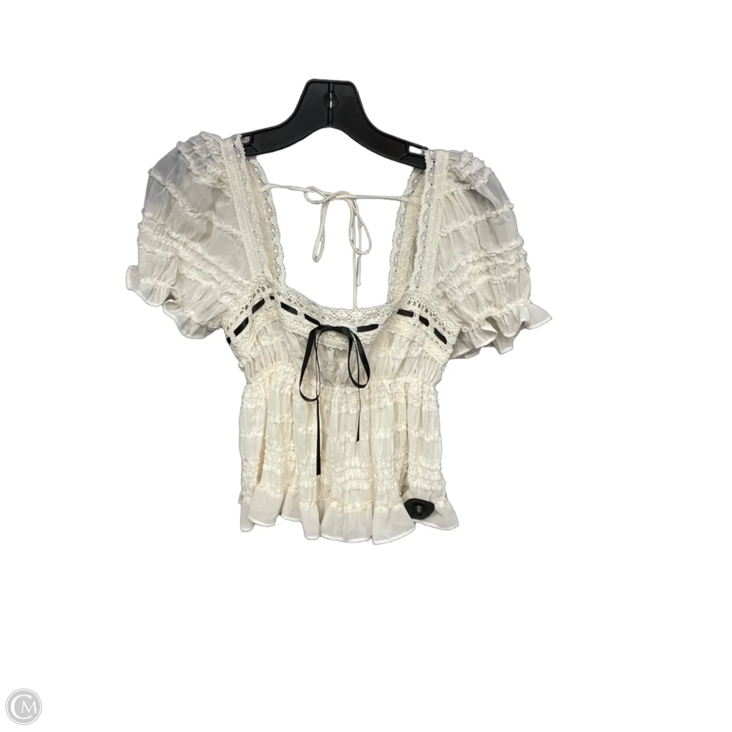Top Short Sleeve By Kimichi Blue In Cream, Size: Xxs