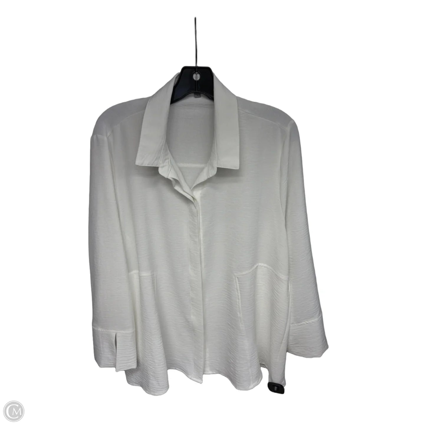 Top Long Sleeve By Clothes Mentor In White, Size: L